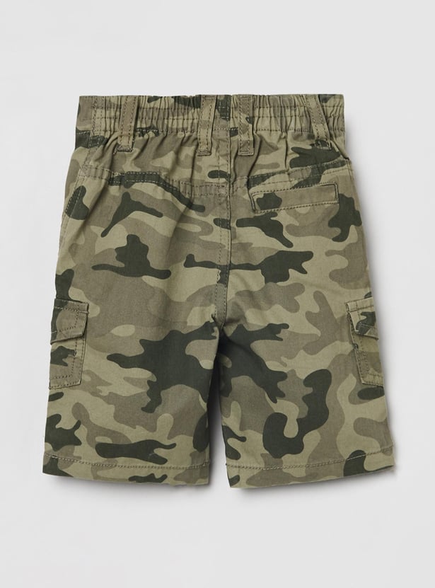 Boys Camouflage Print Woven Bermuda Shorts