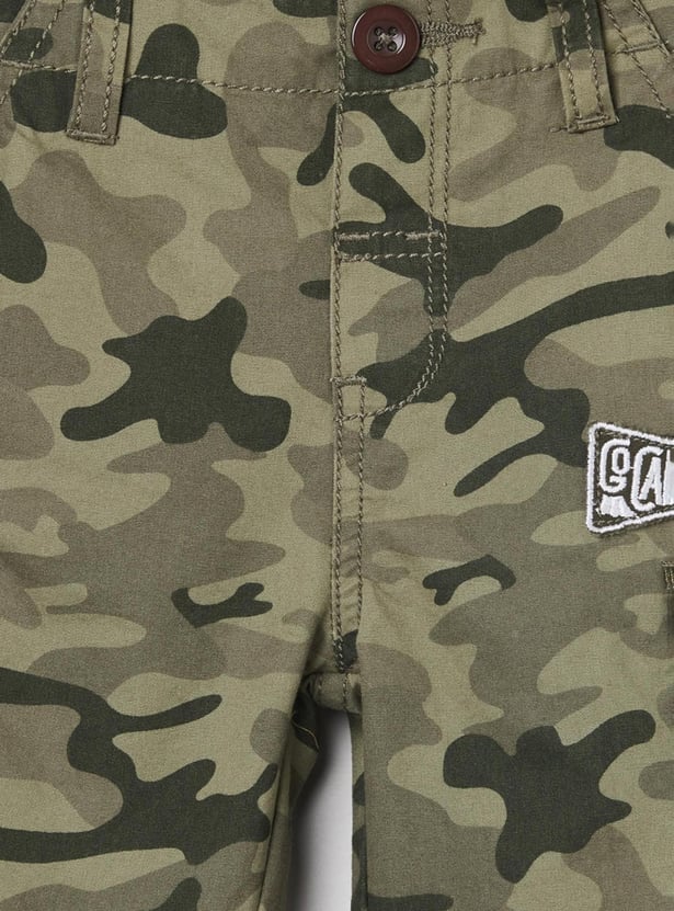 Boys Camouflage Print Woven Bermuda Shorts