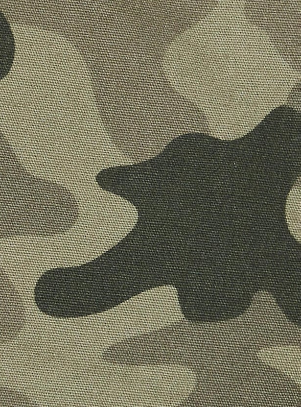 Boys Camouflage Print Woven Bermuda Shorts