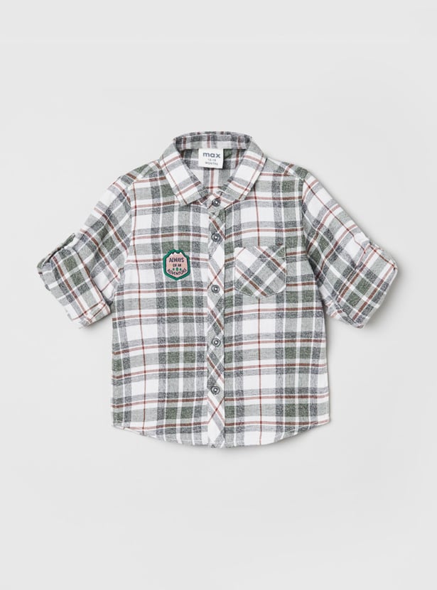 Boys Checked Regular Fit Shirt