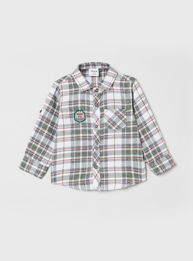 Boys Checked Regular Fit Shirt