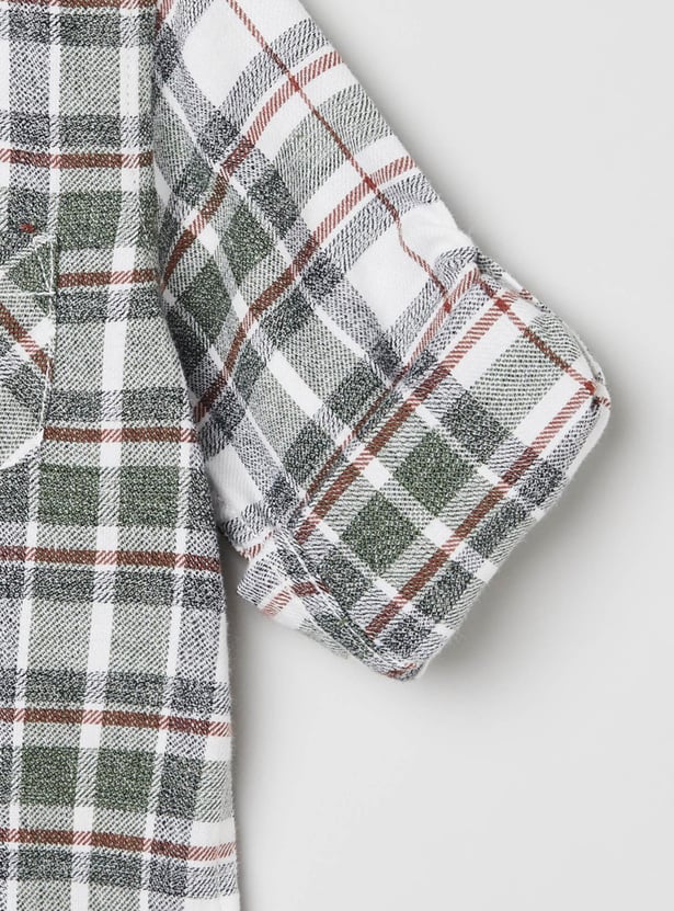 Boys Checked Regular Fit Shirt