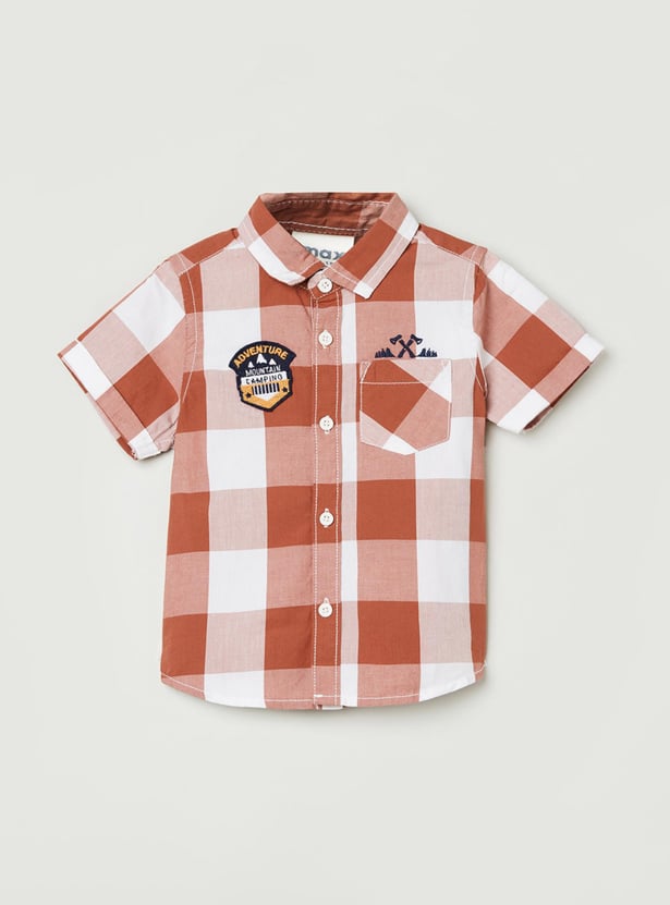 MAX Boys Checked Half Sleeves Casual Shirt