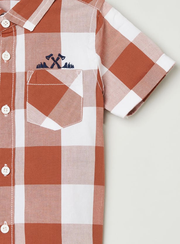 MAX Boys Checked Half Sleeves Casual Shirt