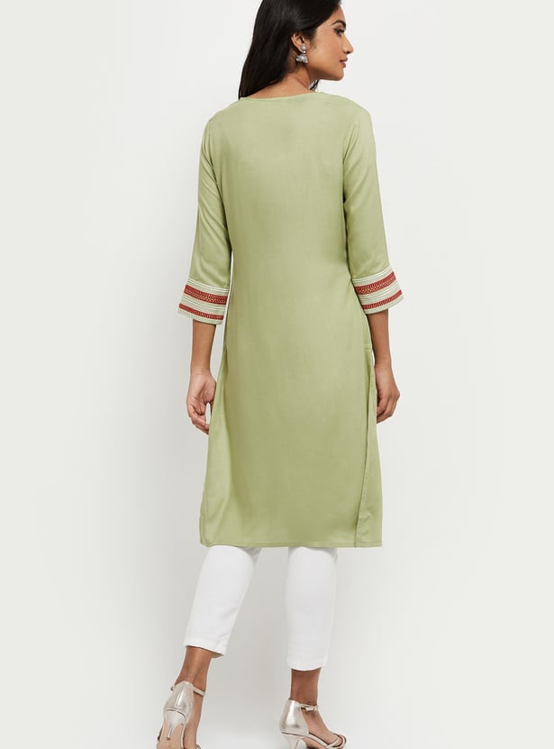 Women Solid Straight Kurta