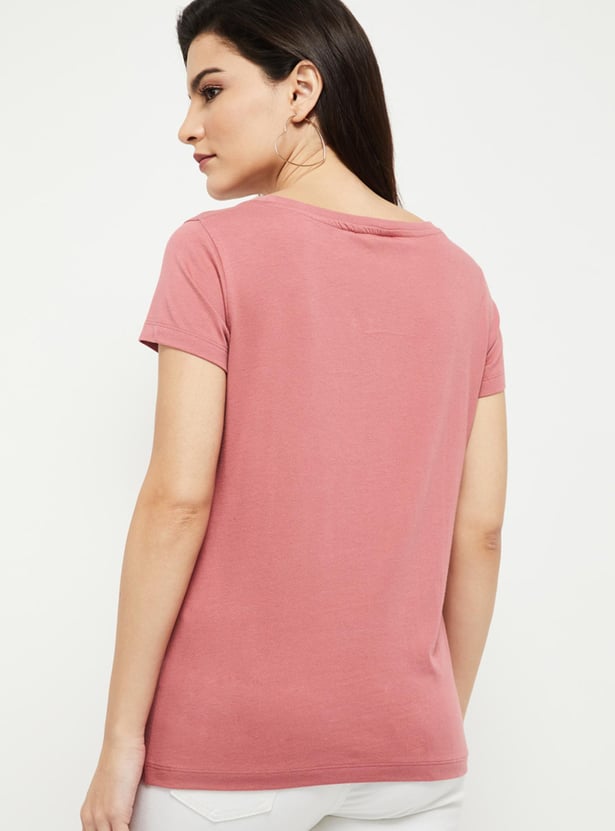 Women Printed Round Neck T-shirt - Pack of 2