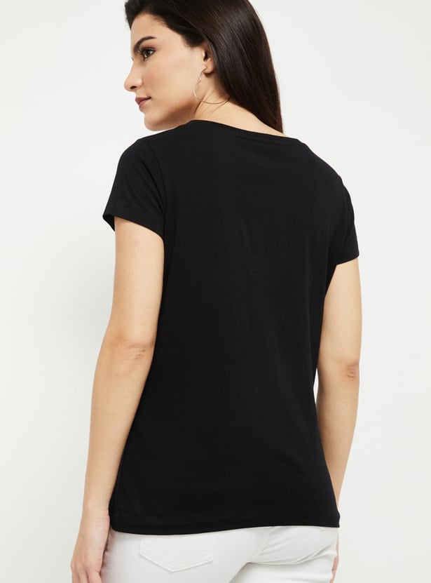 Women Printed Round Neck T-shirt - Pack of 2