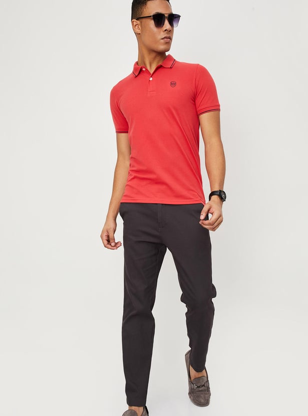 Men Solid Slim Fit Polo