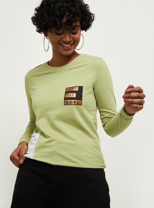 Women Printed Full Sleeves Sweatshirt