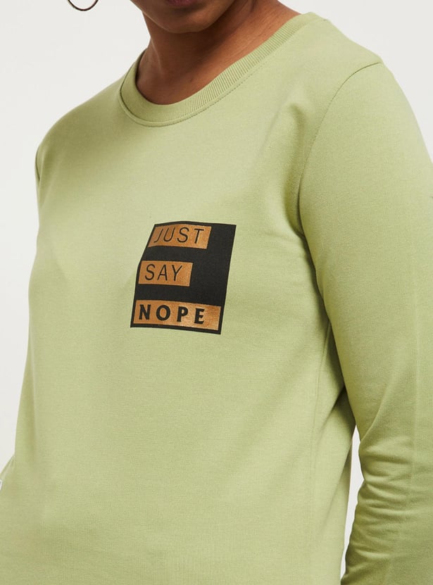 Women Printed Full Sleeves Sweatshirt