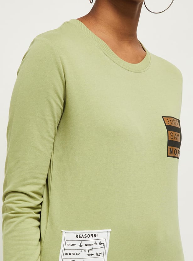 Women Printed Full Sleeves Sweatshirt
