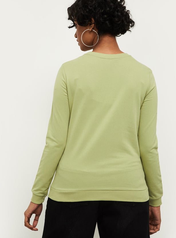 Women Printed Full Sleeves Sweatshirt