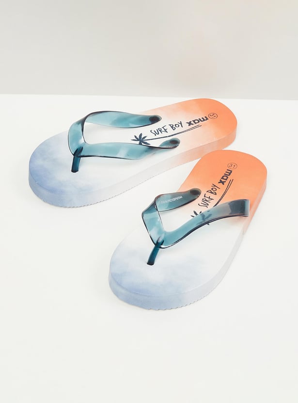 Boys Printed V-Strap Flip Flops