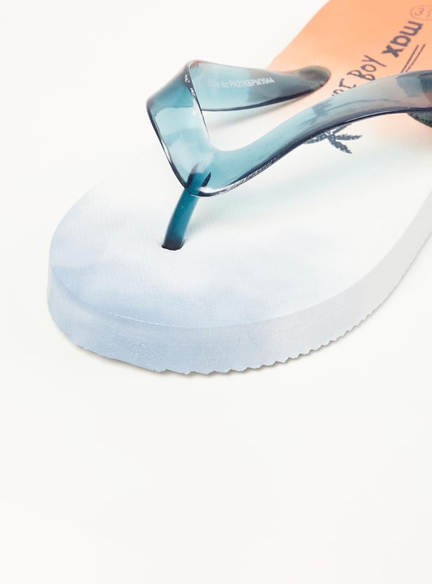 Boys Printed V-Strap Flip Flops
