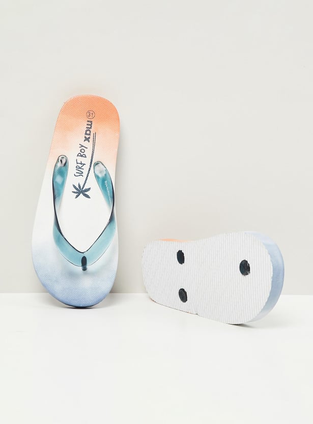 Boys Printed V-Strap Flip Flops