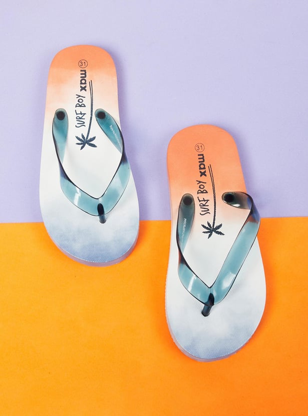 Boys Printed V-Strap Flip Flops