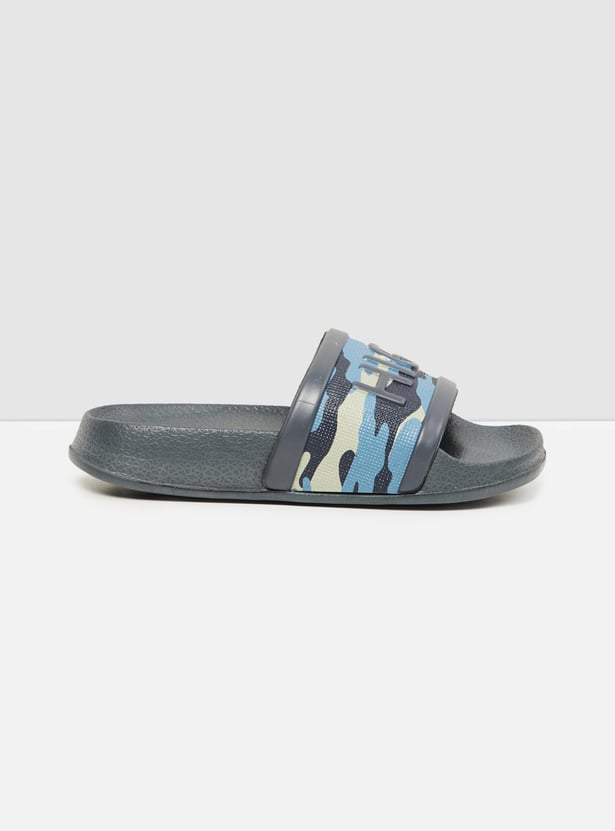 Boys Camouflage Printed Sliders 