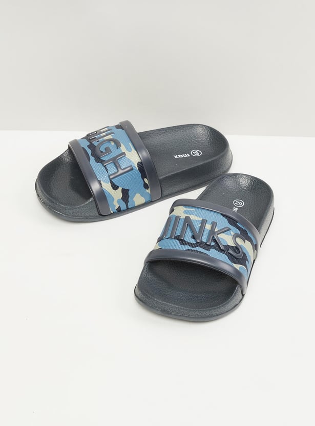 Boys Camouflage Printed Sliders 