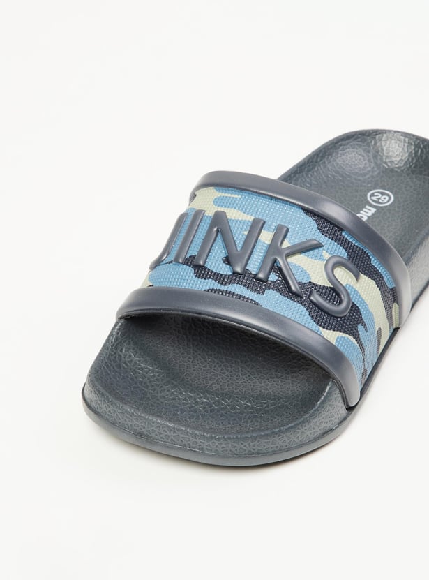 Boys Camouflage Printed Sliders 