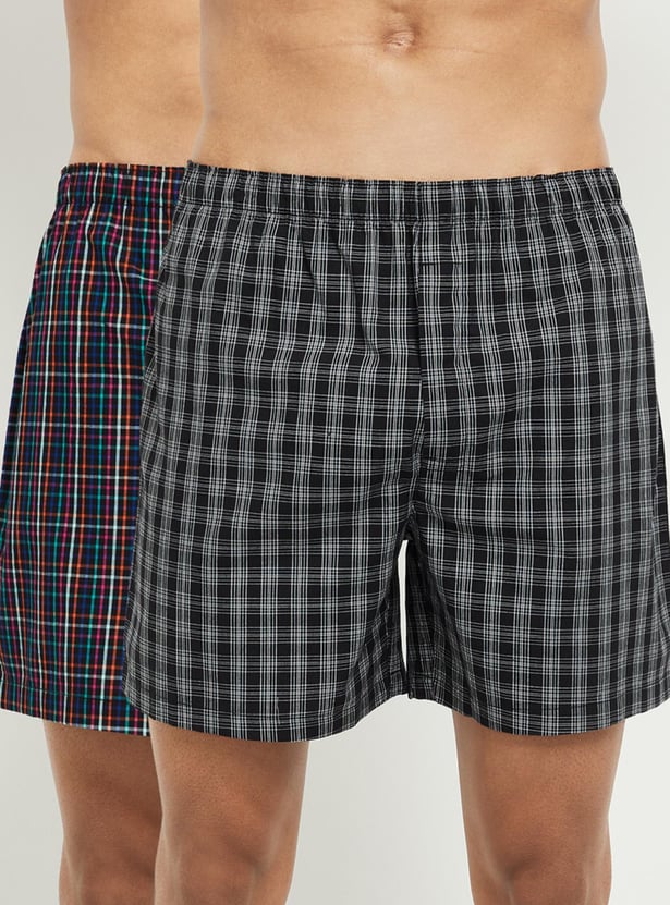 Men Checked Boxer - Pack of 2