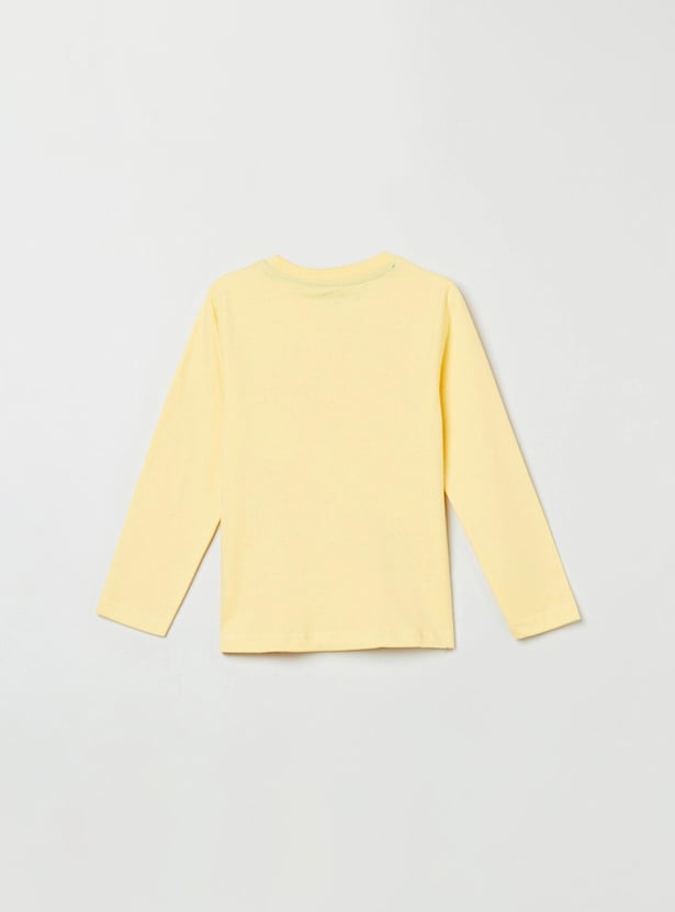 Boys Printed Crew Neck Full Sleeves T-shirt