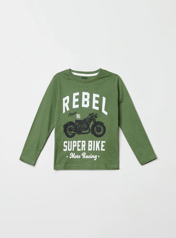 MAX Boys Printed Crew Neck T-shirt