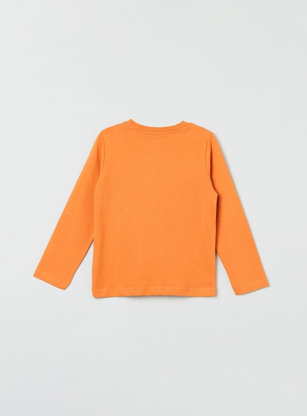 Boys Typographic Print Crew Neck T-shirt