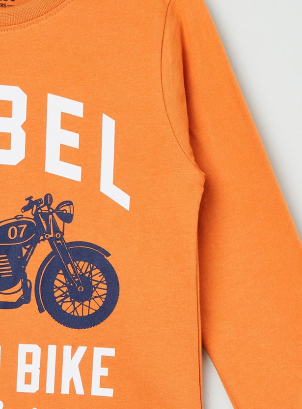 Boys Typographic Print Crew Neck T-shirt