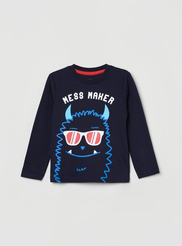 Boys Printed Crew Neck T-shirt