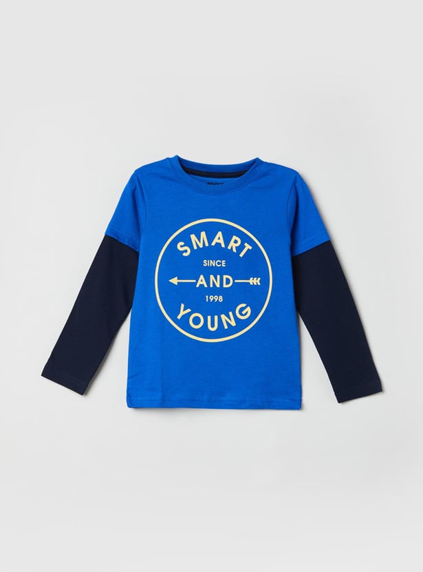 Boys Printed Crew Neck T-shirt