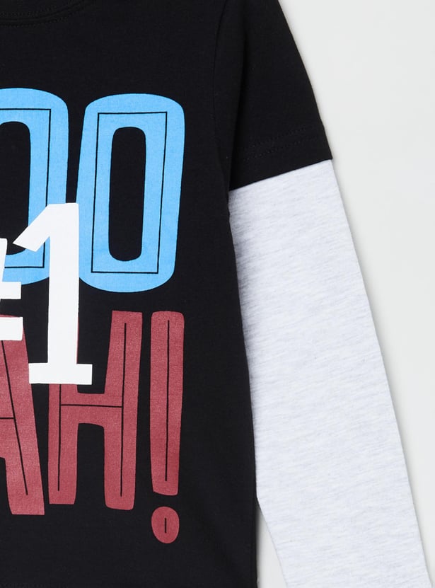 Boys Printed Crew Neck T-shirt