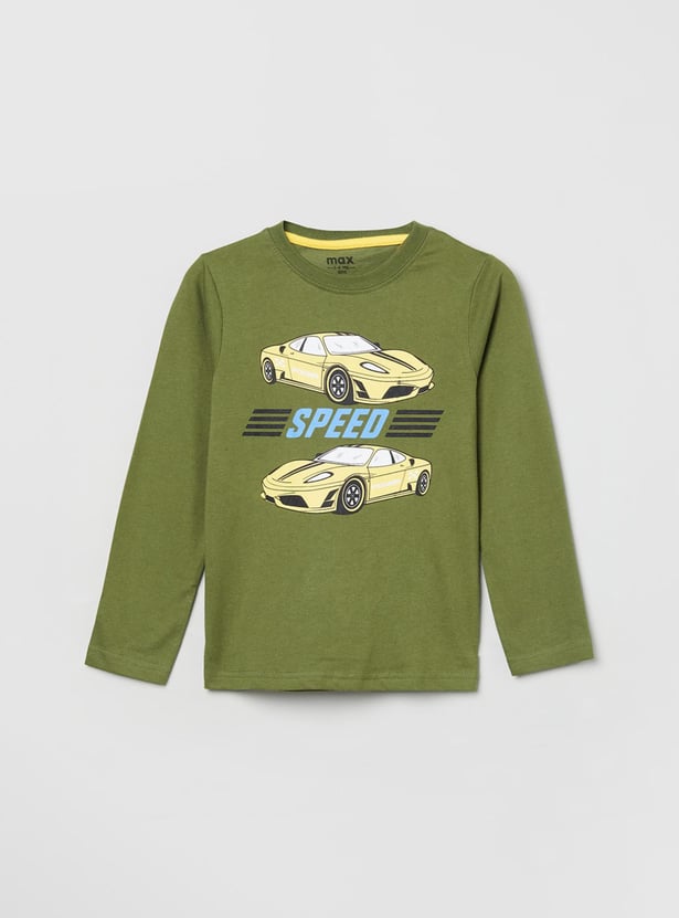 Boys Printed Crew Neck T-shirt