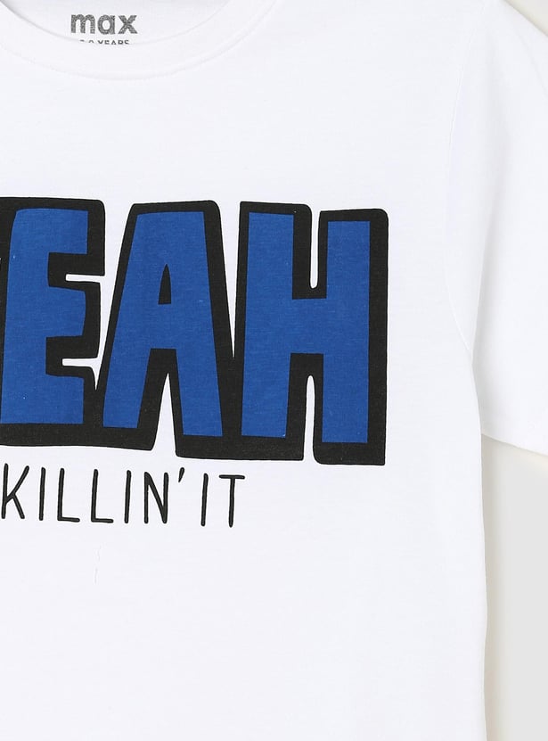 Boys Typographic Printed T-shirt - Pack of 3