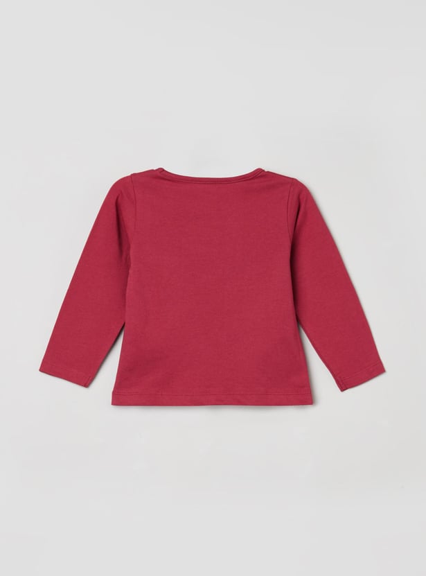 MAX Girls Typographic Print Round Neck T-shirt