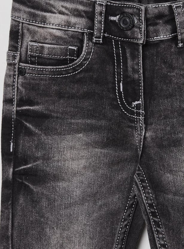 Girls Stonewashed Slim Fit Jeans