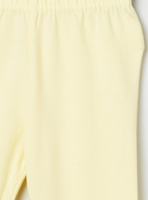 Girls Solid Elasticated 3/4th Leggings