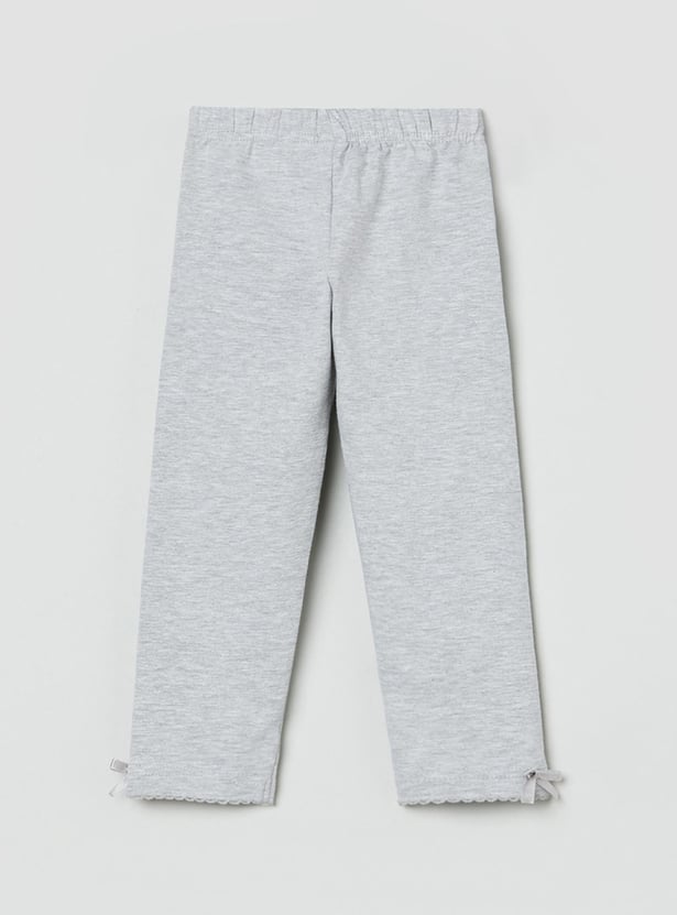 Girls Textured Elasticated Leggings