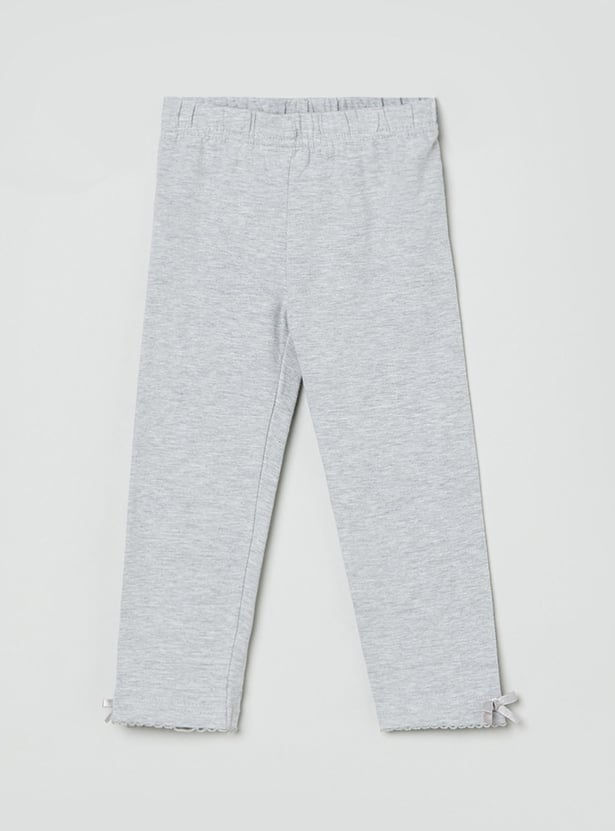 Girls Textured Elasticated Leggings