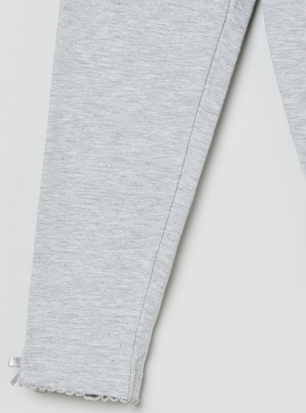 Girls Textured Elasticated Leggings
