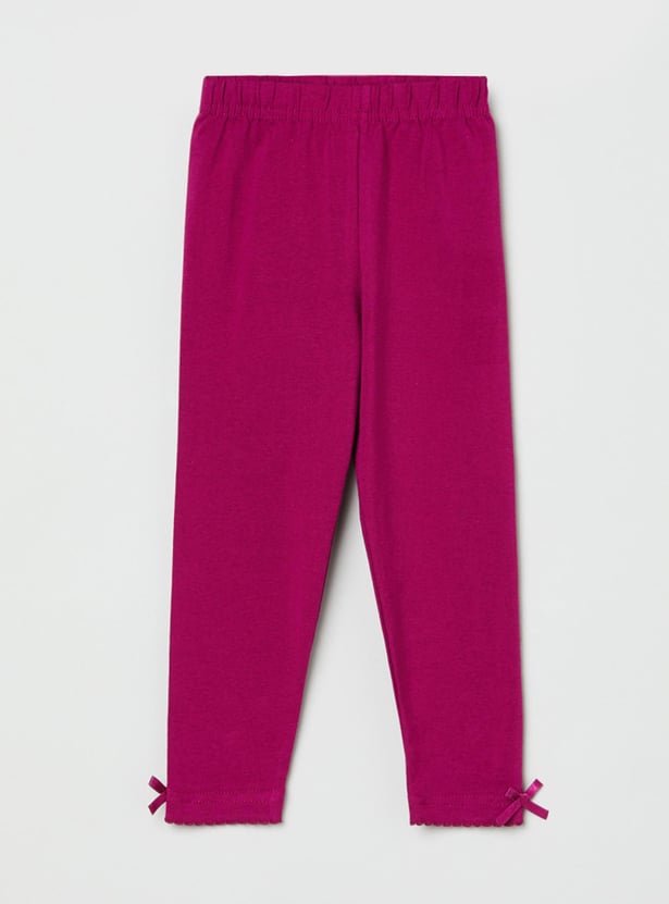 MAX Girls Solid Elasticated Leggings