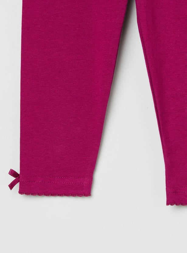 MAX Girls Solid Elasticated Leggings