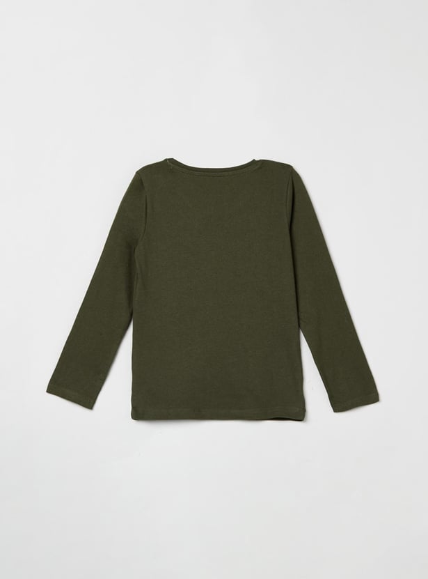 Girls Printed Round Neck T-shirt
