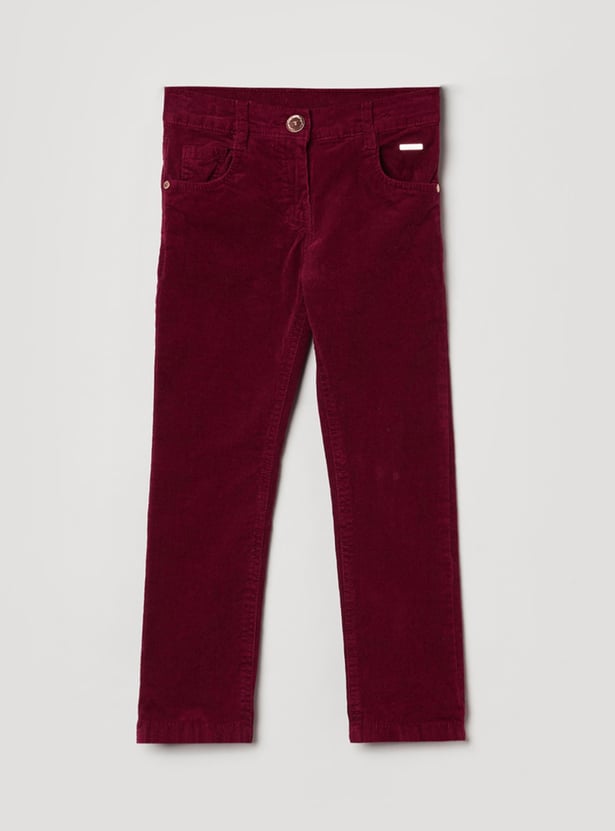 Girls Textured Corduroy Trousers