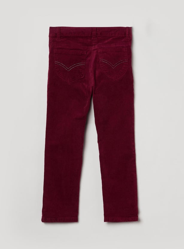 Girls Textured Corduroy Trousers