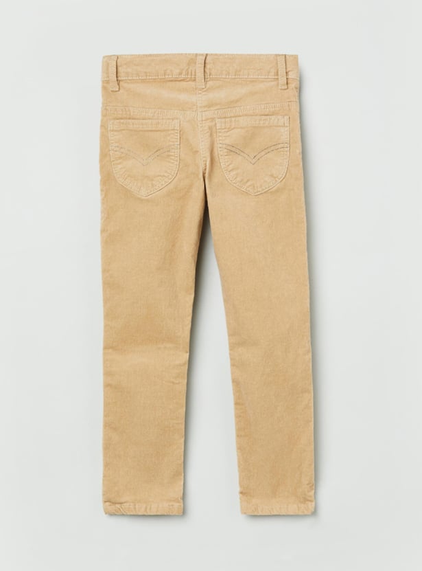 MAX Girls Textured Corduroy Slim Fit Trousers