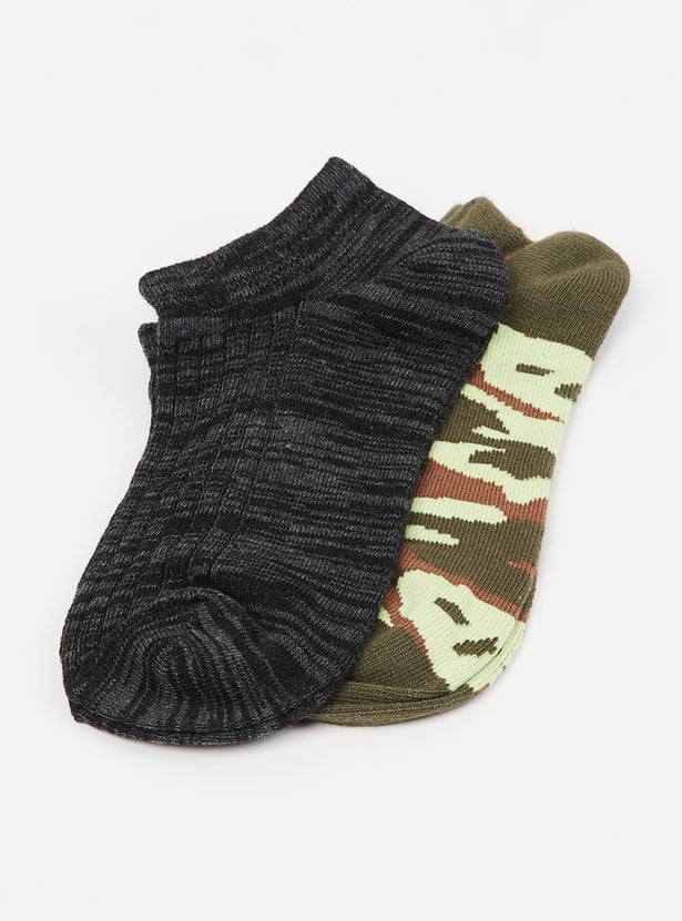 Boys Patterned Ankle-Length Socks - Pack of 2