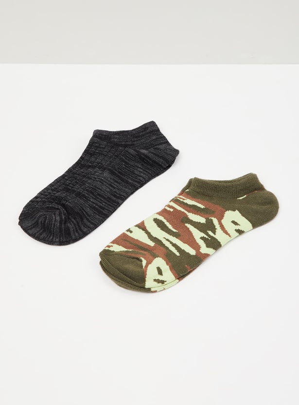 Boys Patterned Ankle-Length Socks - Pack of 2