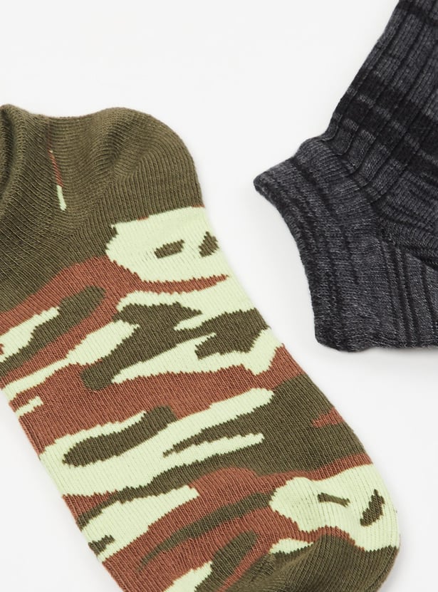 Boys Patterned Ankle-Length Socks - Pack of 2