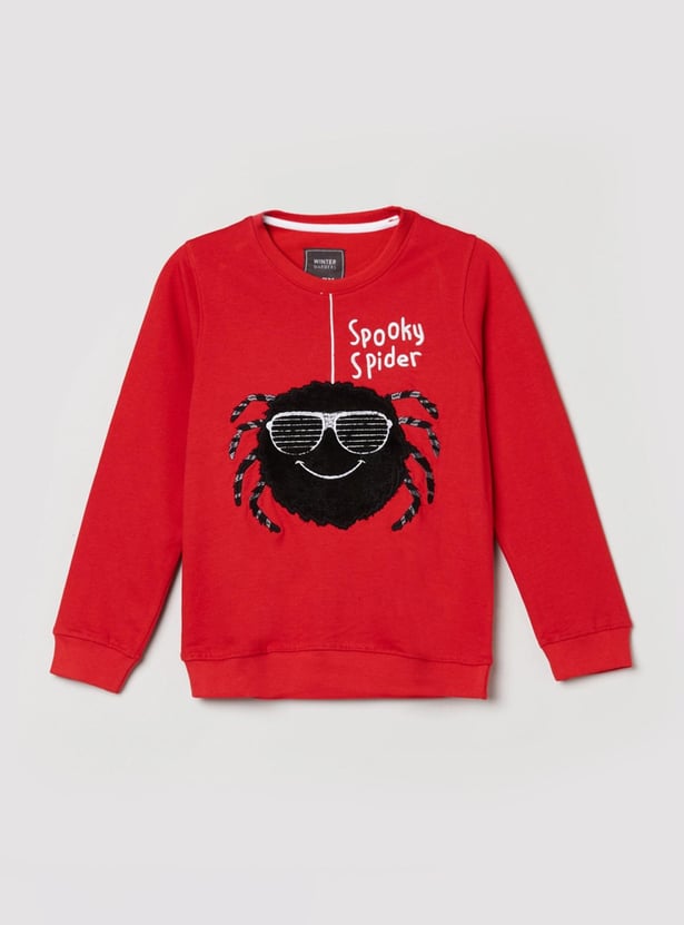 Boys Applique Crew Neck Sweatshirt