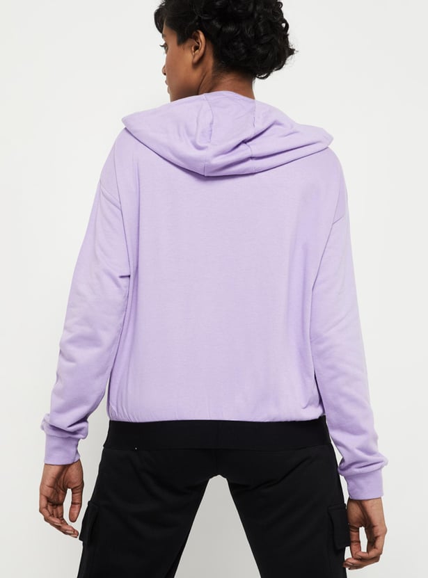 Women Printed Hooded Sweatshirt